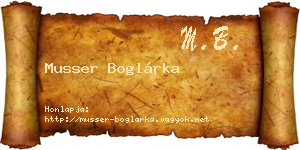 Musser Boglárka névjegykártya